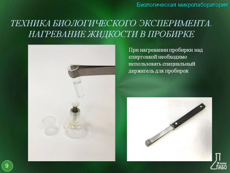 Биологическая микролаборатория с микропрепаратами и микроскопом 