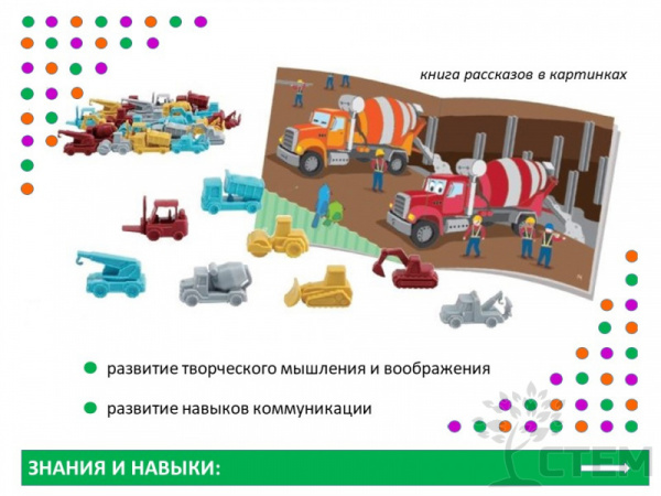Материал счетный "Транспорт строительный" (32 шт. в 4-х пастельных цветах)