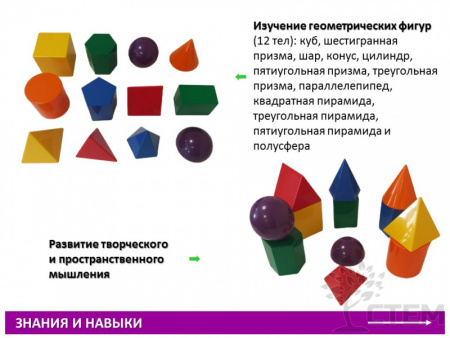Фигуры геометрические 8 см. Набор цветной (12шт.)