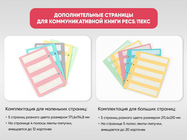 Дополнительные страницы для коммуникативной книги PECS/ПЭКС