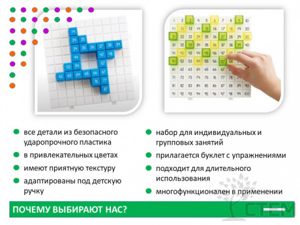 Кубики полупрозрачные и кубики с цифрами. Набор "Учимся считать до 100" 